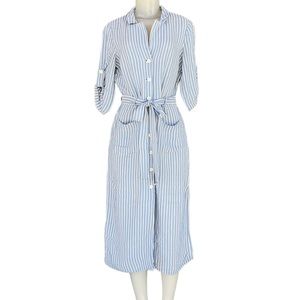 Zara Women’s Striped Shirt Button Down Dress Size S